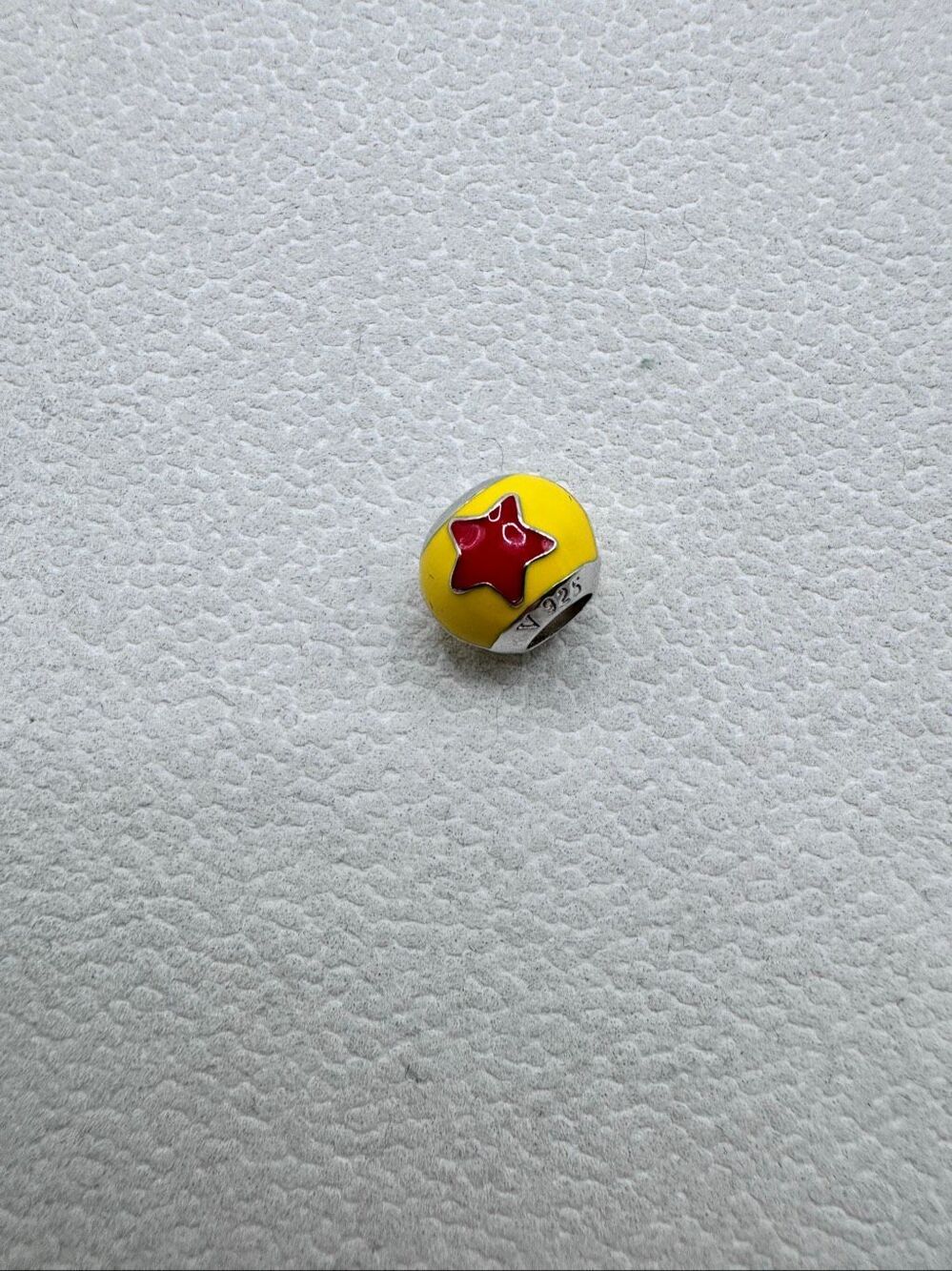Disney Pixar 925 Sterling Silver Toy Story Luxo Ball Bead Charm Red Yellow OS